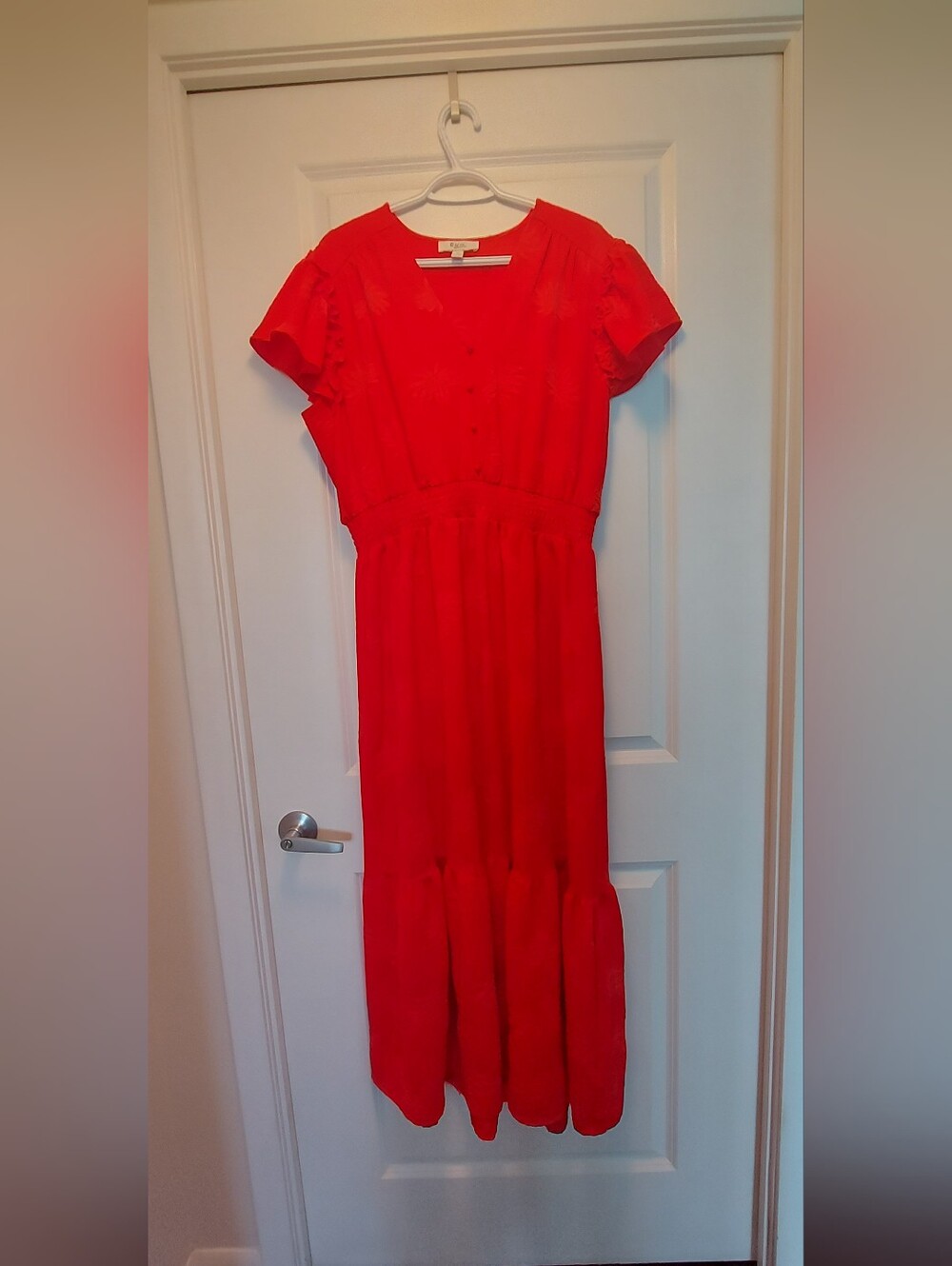 Women’s Red Short-Sleeve Maxi Dress